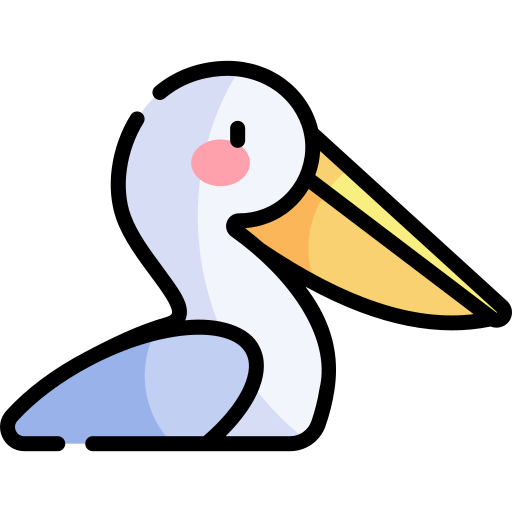 Pelican Kawaii Lineal color icon