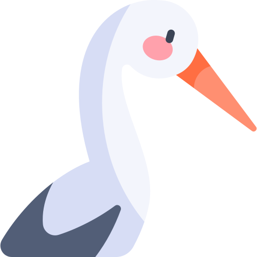 Stork Kawaii Flat icon