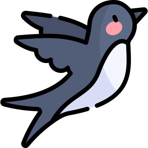 Swallow Kawaii Lineal color icon