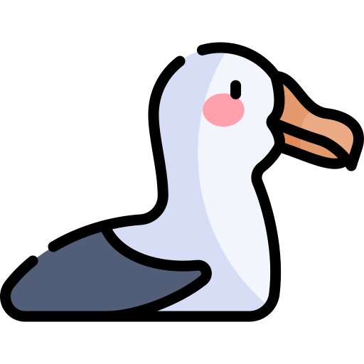 albatros Kawaii Lineal color ikona
