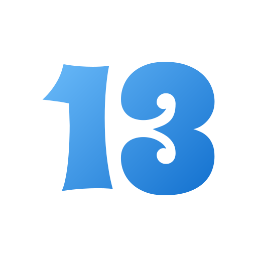 numero 13 Generic gradient fill icona