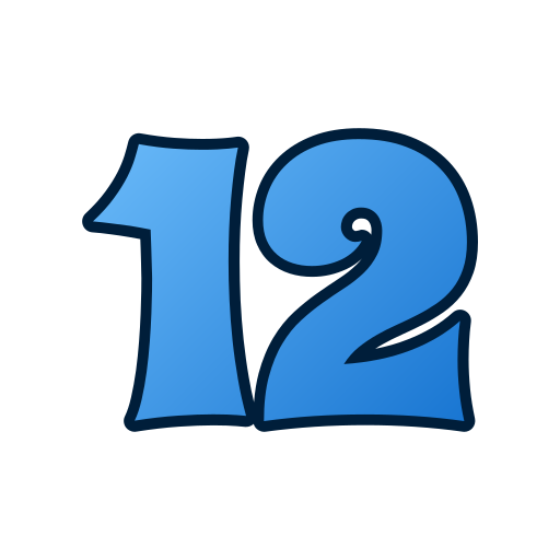 número 12 Generic gradient lineal-color icono