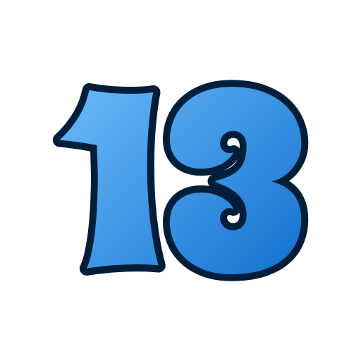 número 13 Generic gradient lineal-color icono