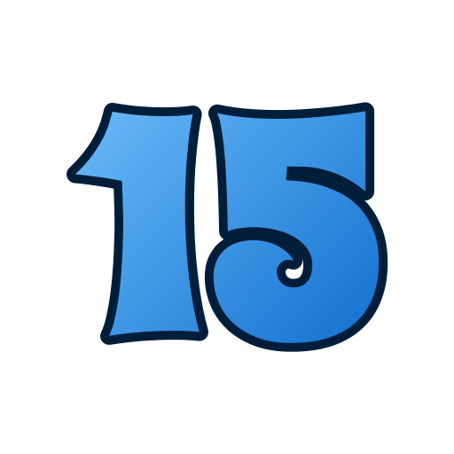 número 15 Generic gradient lineal-color icono