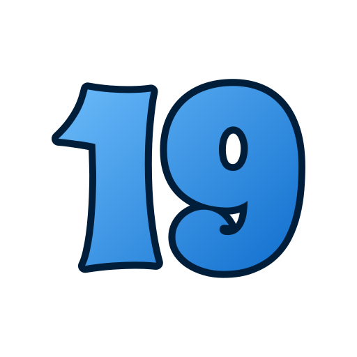 número 19 Generic gradient lineal-color icono