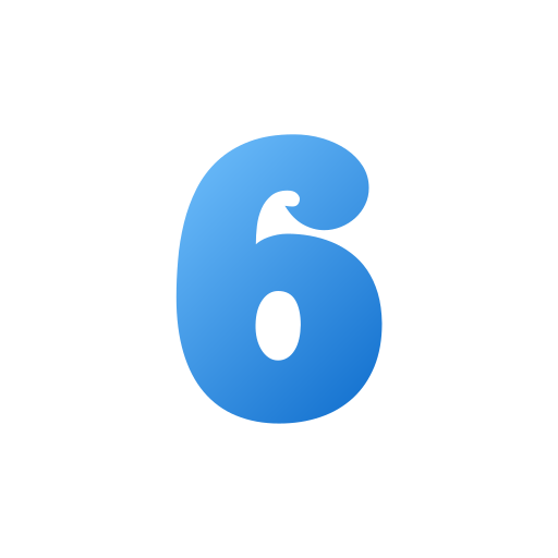 numer 6 Generic gradient fill ikona