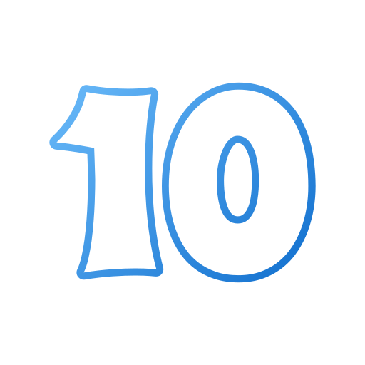 numer 10 Generic gradient outline ikona
