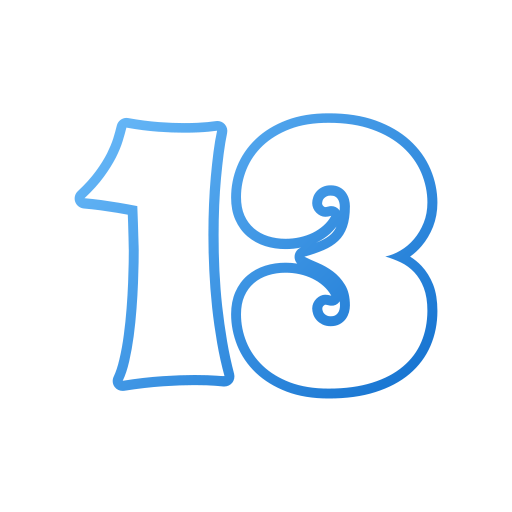 numero 13 Generic gradient outline icona