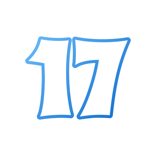 numer 17 Generic gradient outline ikona