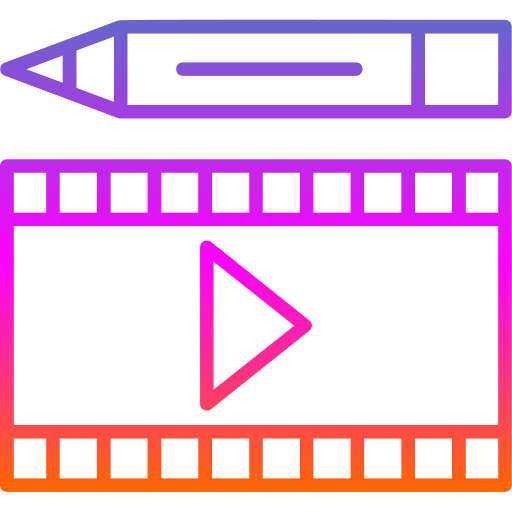 video bewerking Generic gradient outline icoon