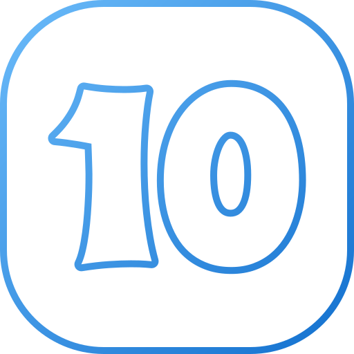numero 10 Generic gradient outline icono