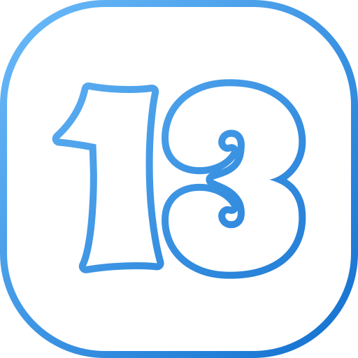 número 13 Generic gradient outline icono