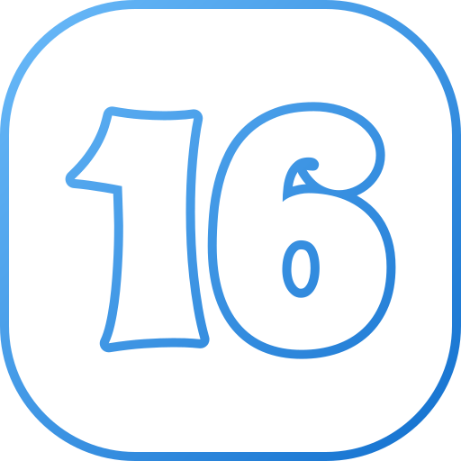nummer 16 Generic gradient outline icoon