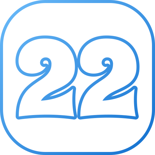 Number 22 Generic gradient outline icon