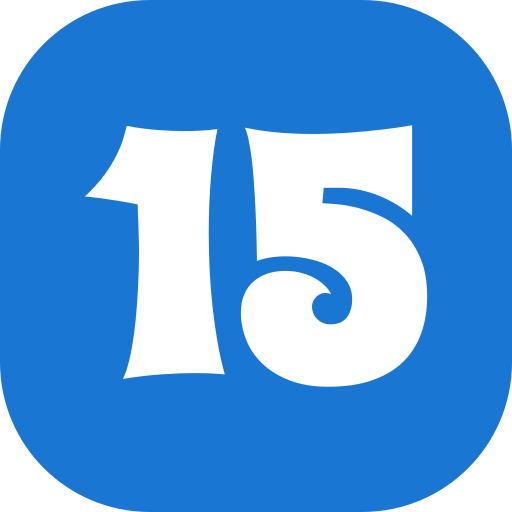 Number 15 Generic color fill icon