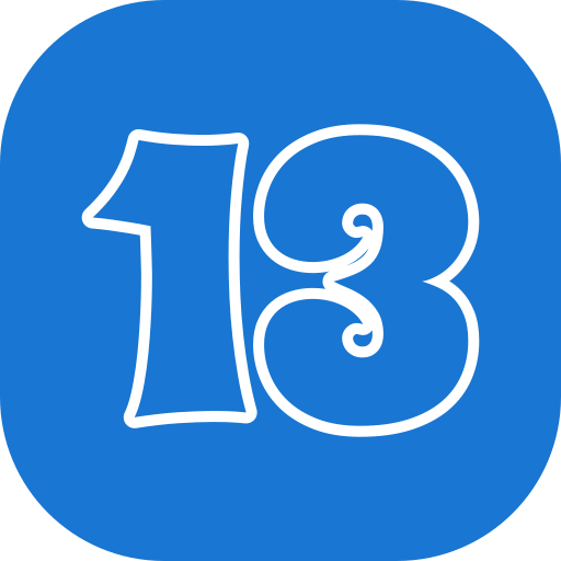 Number 13 Generic color fill icon