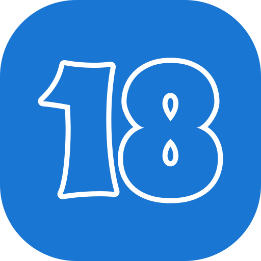numero 18 Generic color fill icona