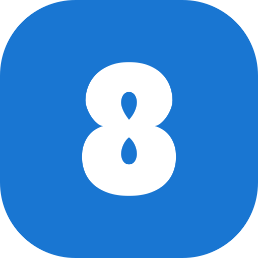 numero 8 Generic color fill icona