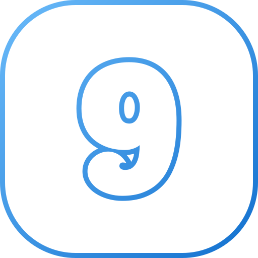 nummer 9 Generic gradient outline icon