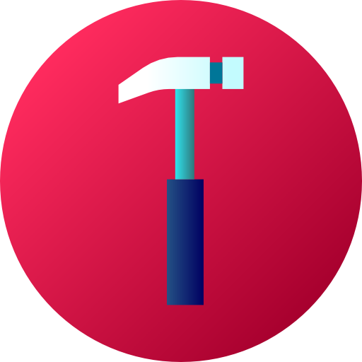 Hammer Flat Circular Gradient icon