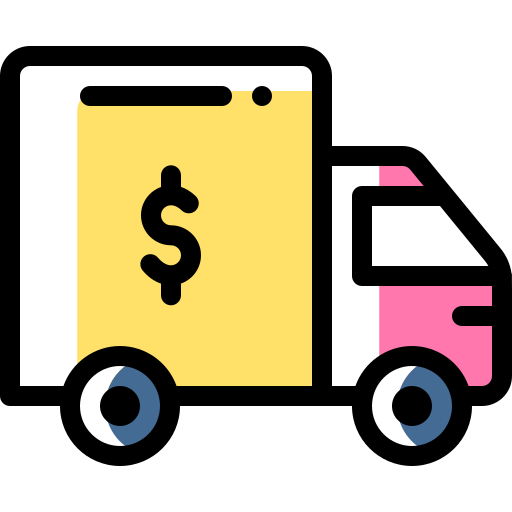 Delivery truck Detailed Rounded Color Omission icon