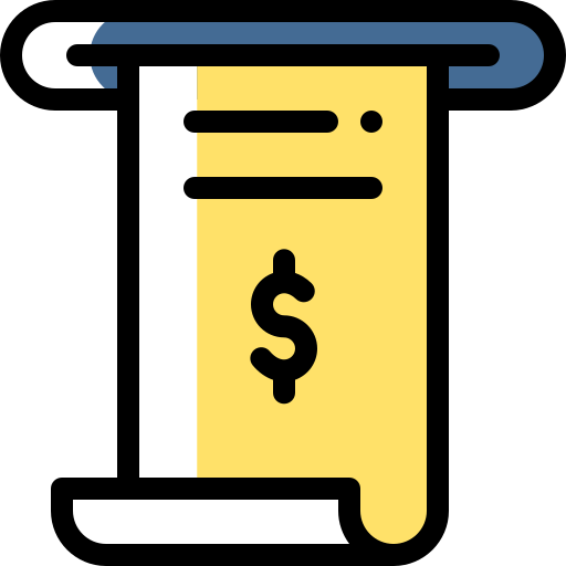 Invoice Detailed Rounded Color Omission icon