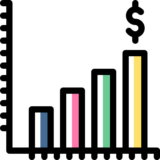 Bar chart Detailed Rounded Color Omission icon