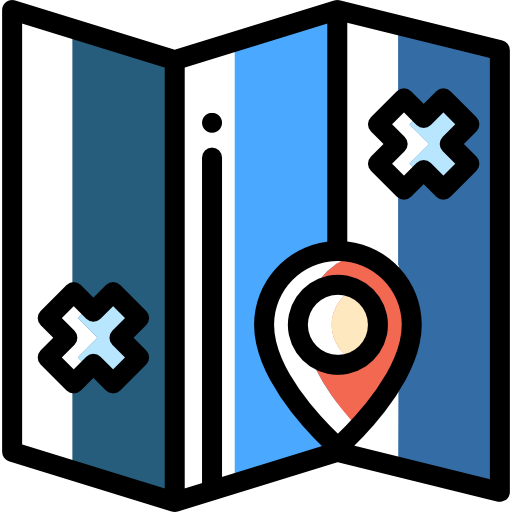 Map Detailed Rounded Color Omission icon