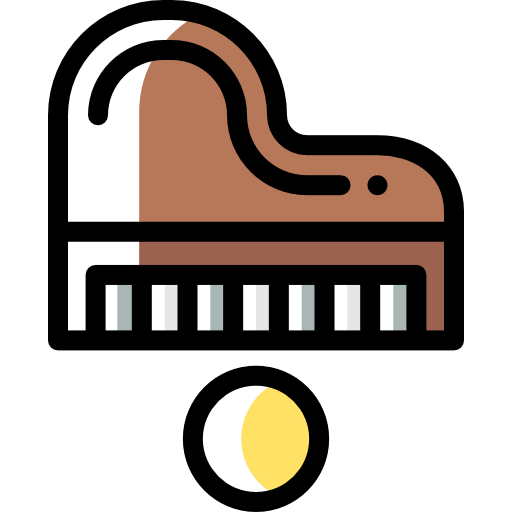 Piano Detailed Rounded Color Omission icon