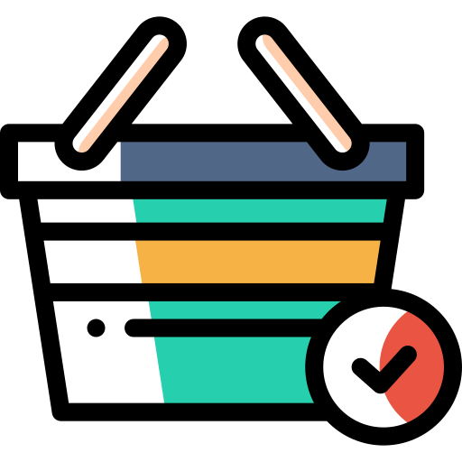 Shopping basket Detailed Rounded Color Omission icon