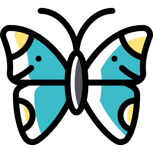 Butterfly Detailed Rounded Color Omission icon