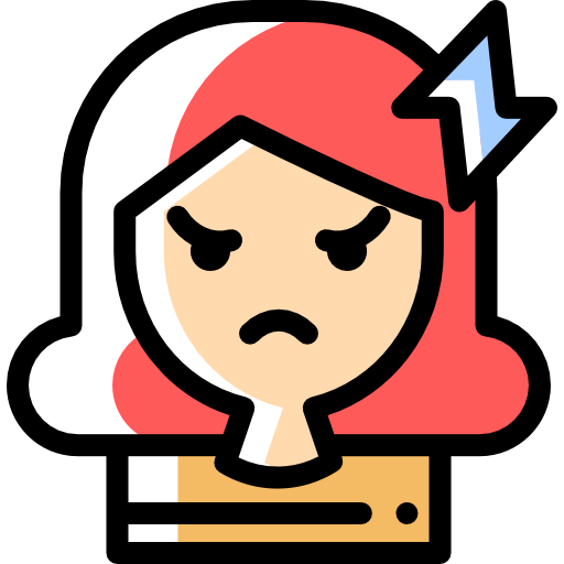 怒り Detailed Rounded Color Omission icon