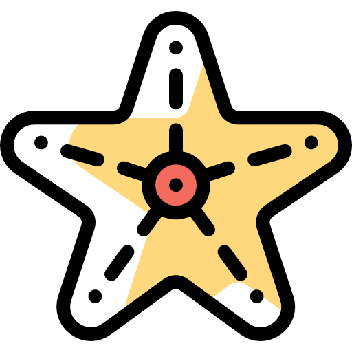 estrella de mar Detailed Rounded Color Omission icono