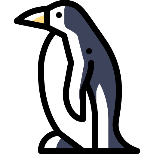 Penguin Detailed Rounded Color Omission icon