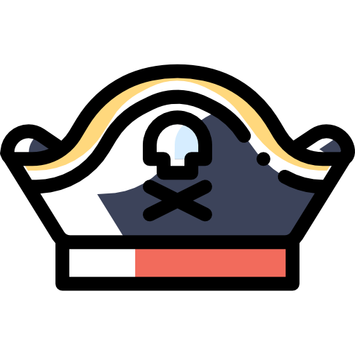 sombrero pirata Detailed Rounded Color Omission icono