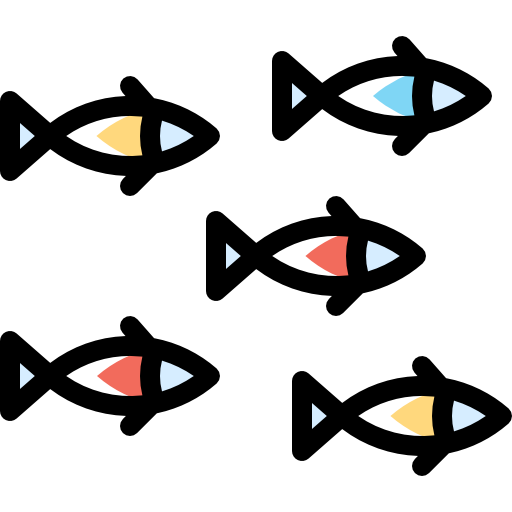 물고기 Detailed Rounded Color Omission icon