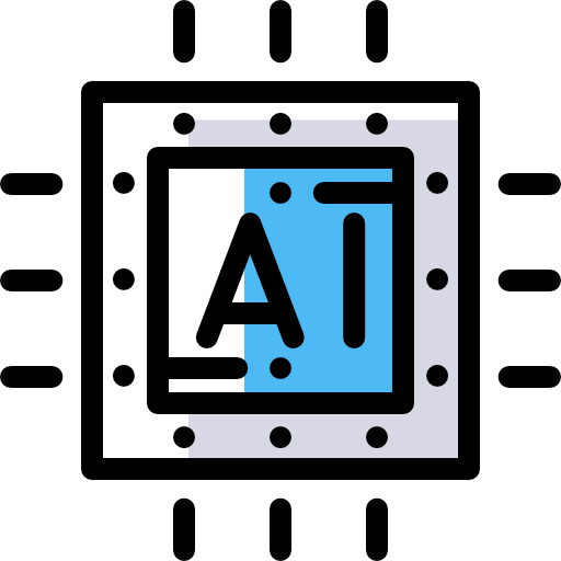 Artificial intelligence Detailed Rounded Color Omission icon