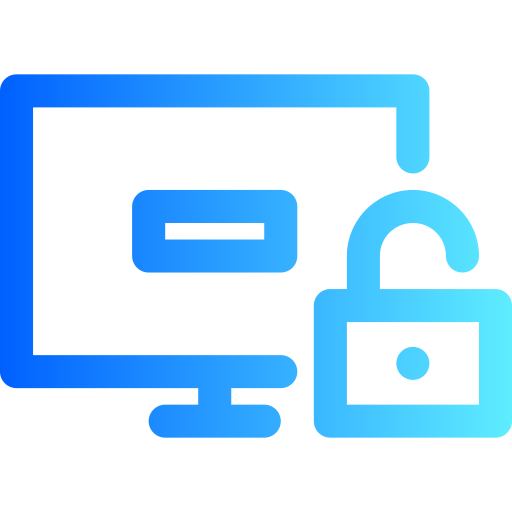 Secure computer Generic gradient outline icon