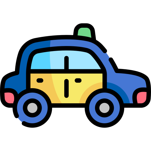 taxi Kawaii Lineal color ikona