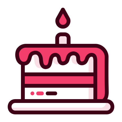 morceau de gâteau d'anniversaire Generic color lineal-color Icône