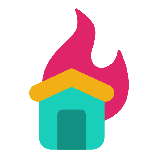 casa in fiamme Generic color fill icona