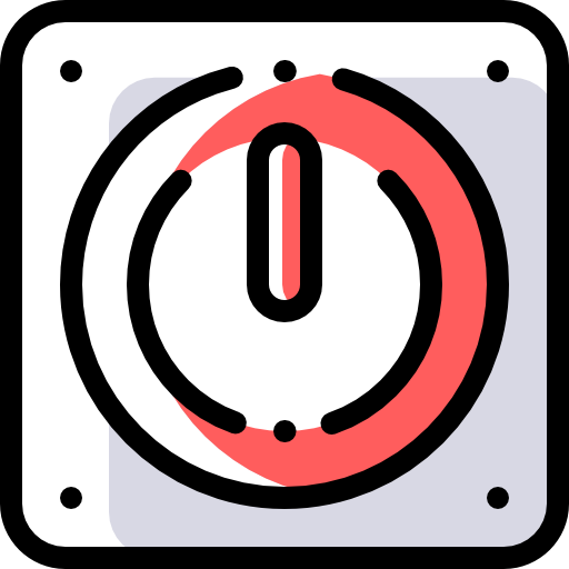 botón de encendido Detailed Rounded Color Omission icono