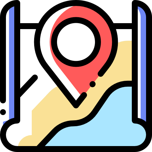 地図 Detailed Rounded Color Omission icon