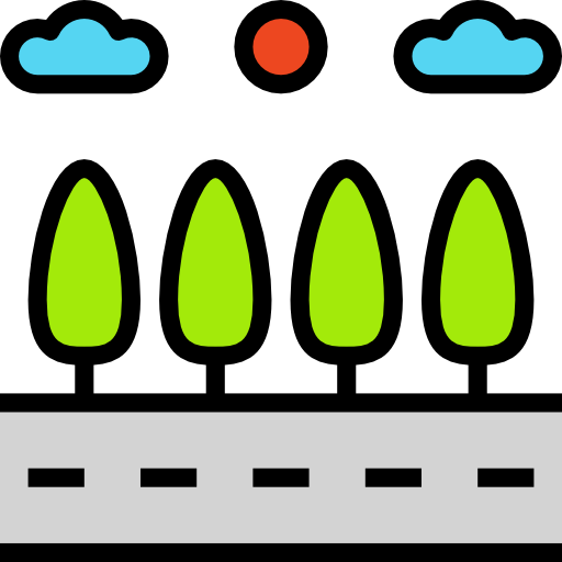 rijweg geotatah Lineal Color icoon