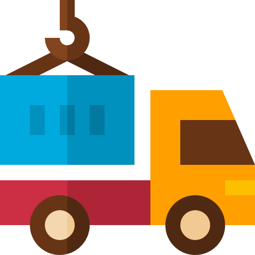 Delivery truck Basic Straight Flat icon