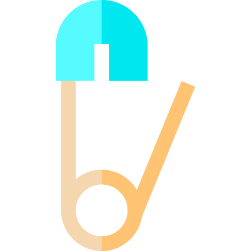 Safety pin Basic Straight Flat icon