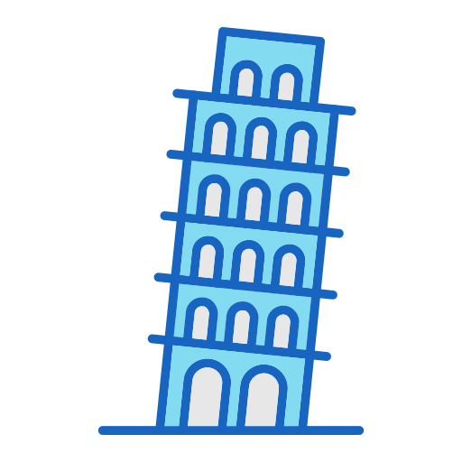 Leaning tower of pisa Generic color lineal-color icon