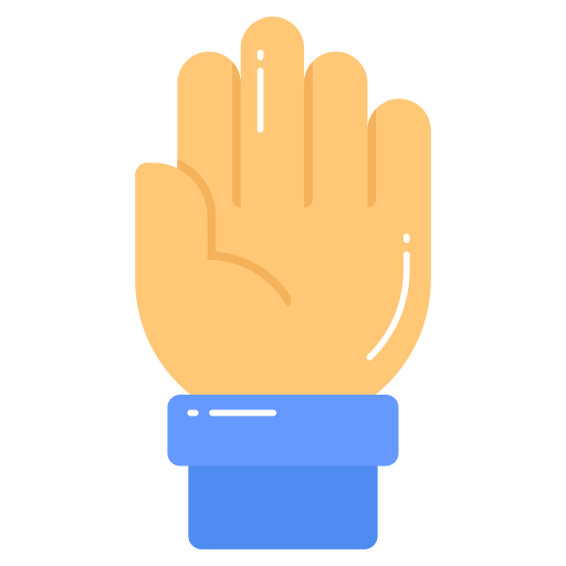 steek je hand op Generic color fill icoon