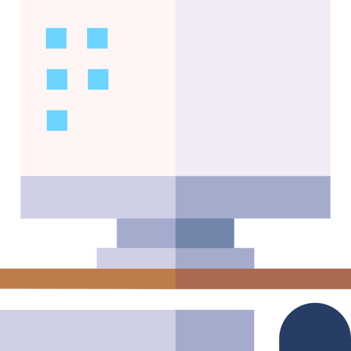 komputer Basic Straight Flat ikona