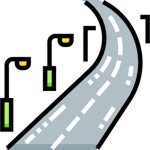 Road Detailed Straight Lineal color icon